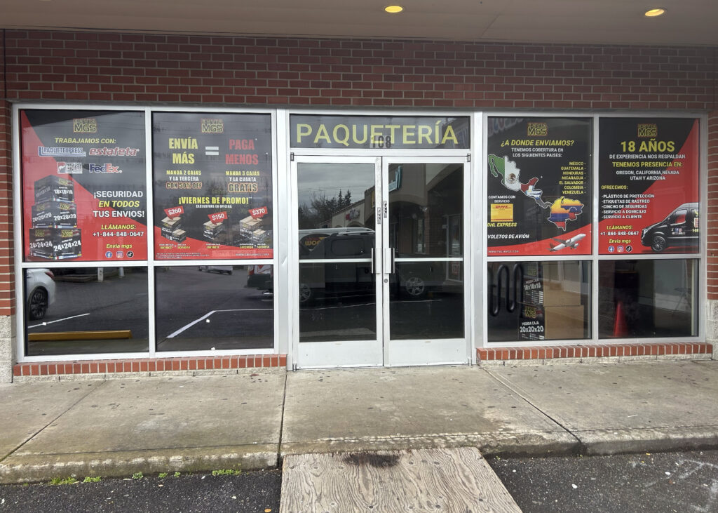 perforated window graphics for a packaging company in santa clarita