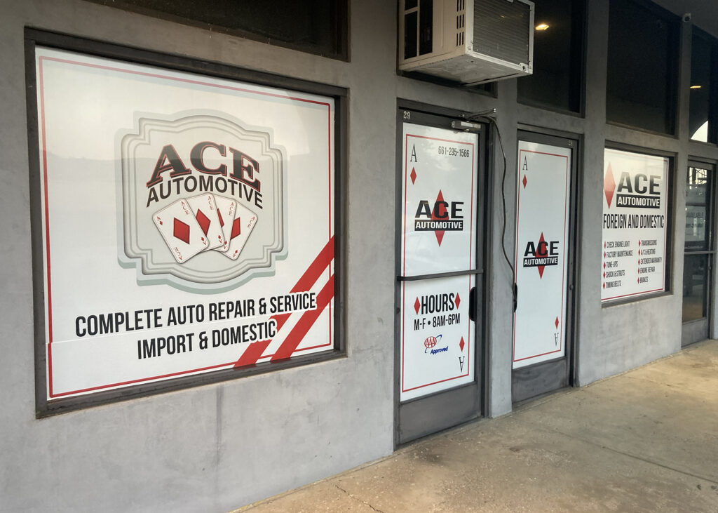 Perforated Window Signs for Santa Clarita Sign Company SUSCO