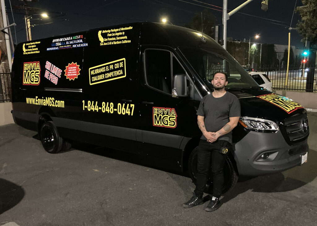 the owner of stay up sign company installing partial graphics in los angeles california