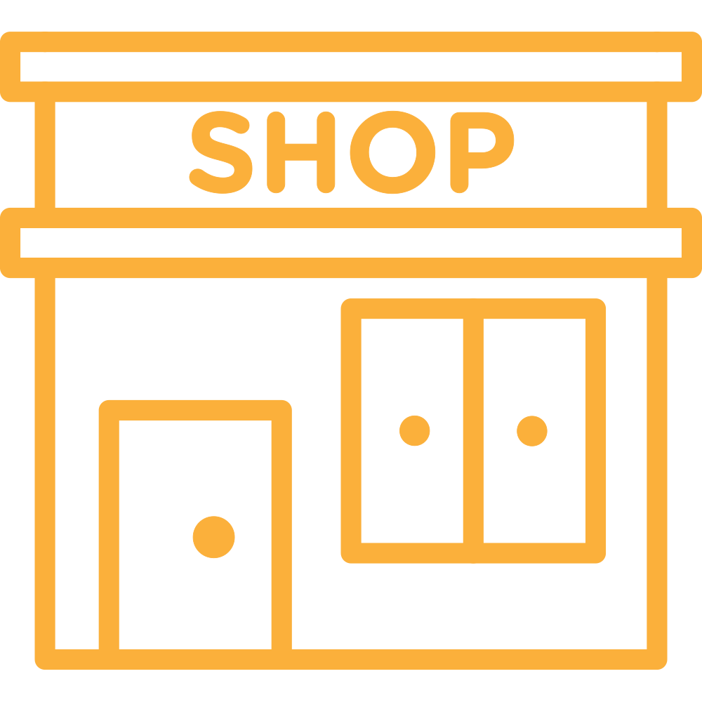 Storefront sign icon representing custom business signage and retail branding services